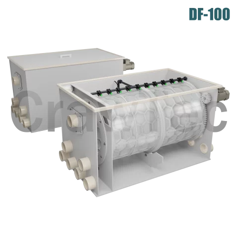 Drum Filter CrawTec DF100 (100 m³) for Industrial Aquaculture Systems