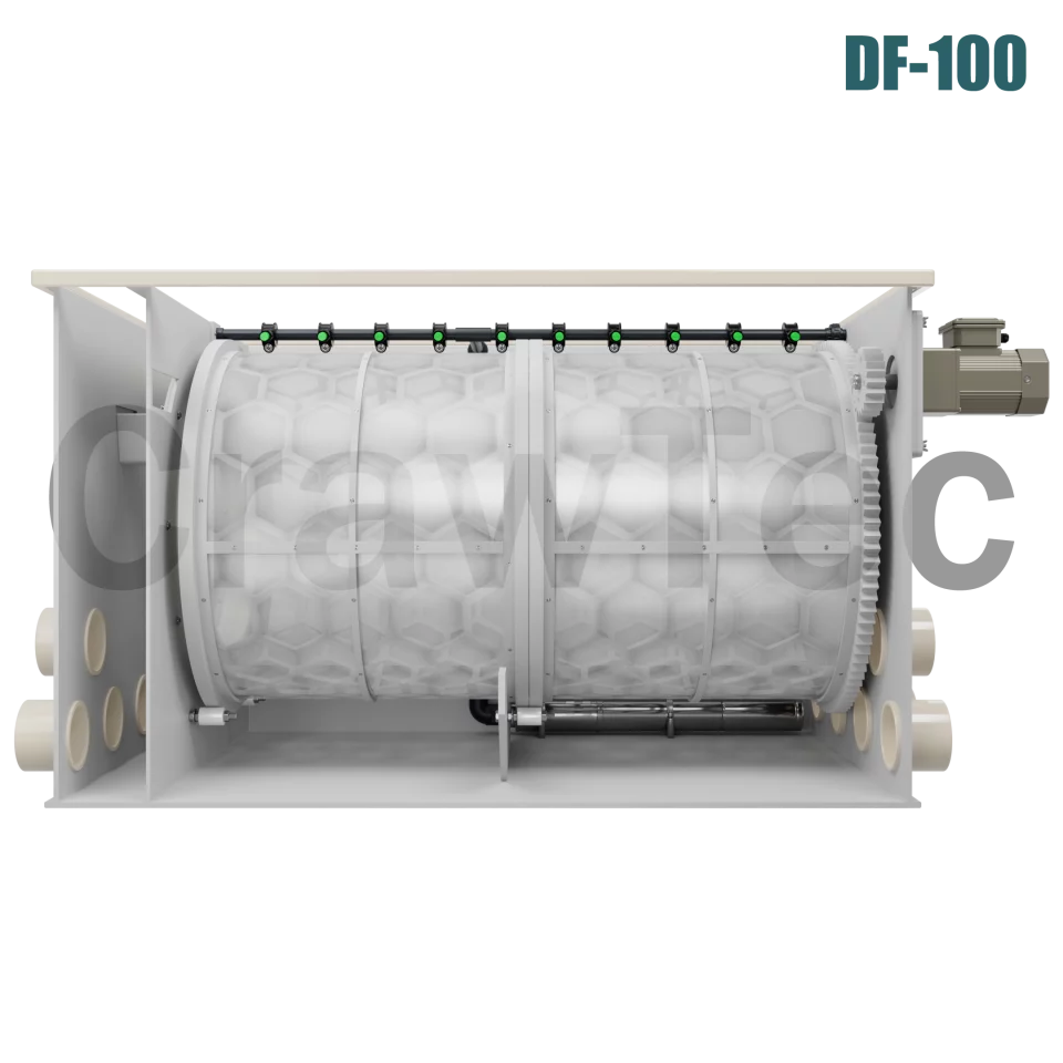 Drum Filter CrawTec DF100 (100 m³) for Industrial Aquaculture Systems