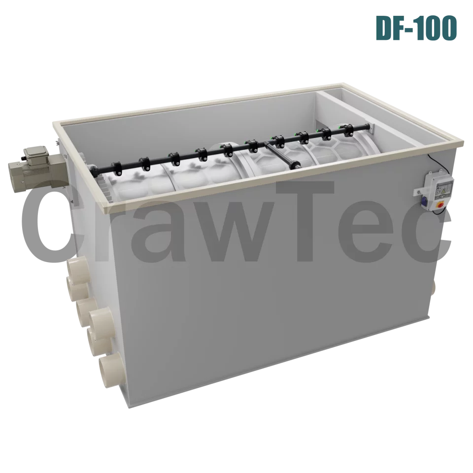 Drum Filter CrawTec DF100 (100 m³) for Industrial Aquaculture Systems