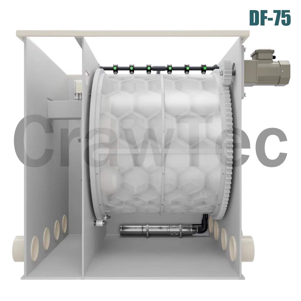 Drum Filter CrawTec 75 m³ for Fish Farming and Aquaculture Systems